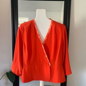 CABI Orange Wrap Jacket Blazer